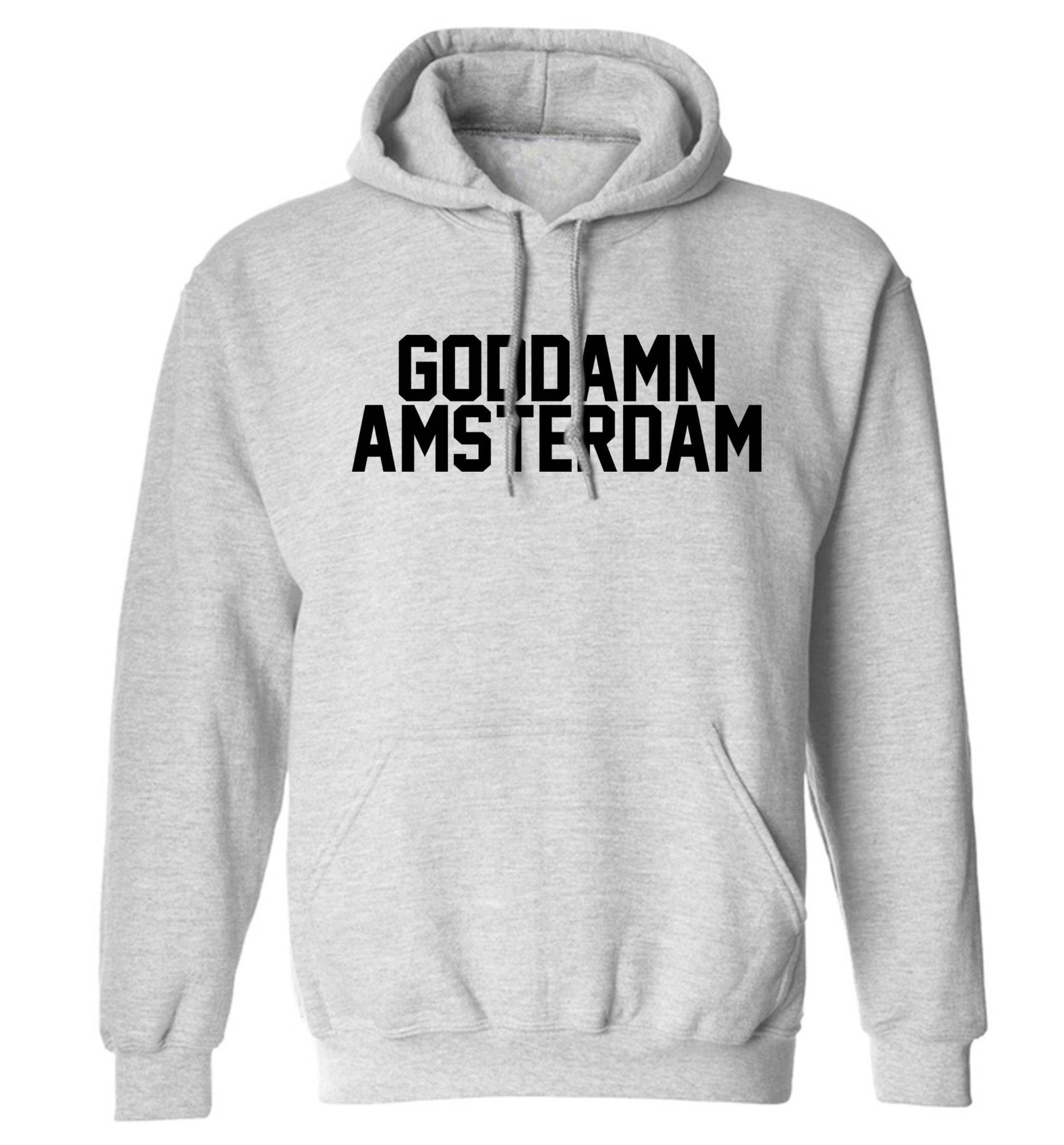 Goddamn Amsterdam adults unisex grey hoodie 2XL