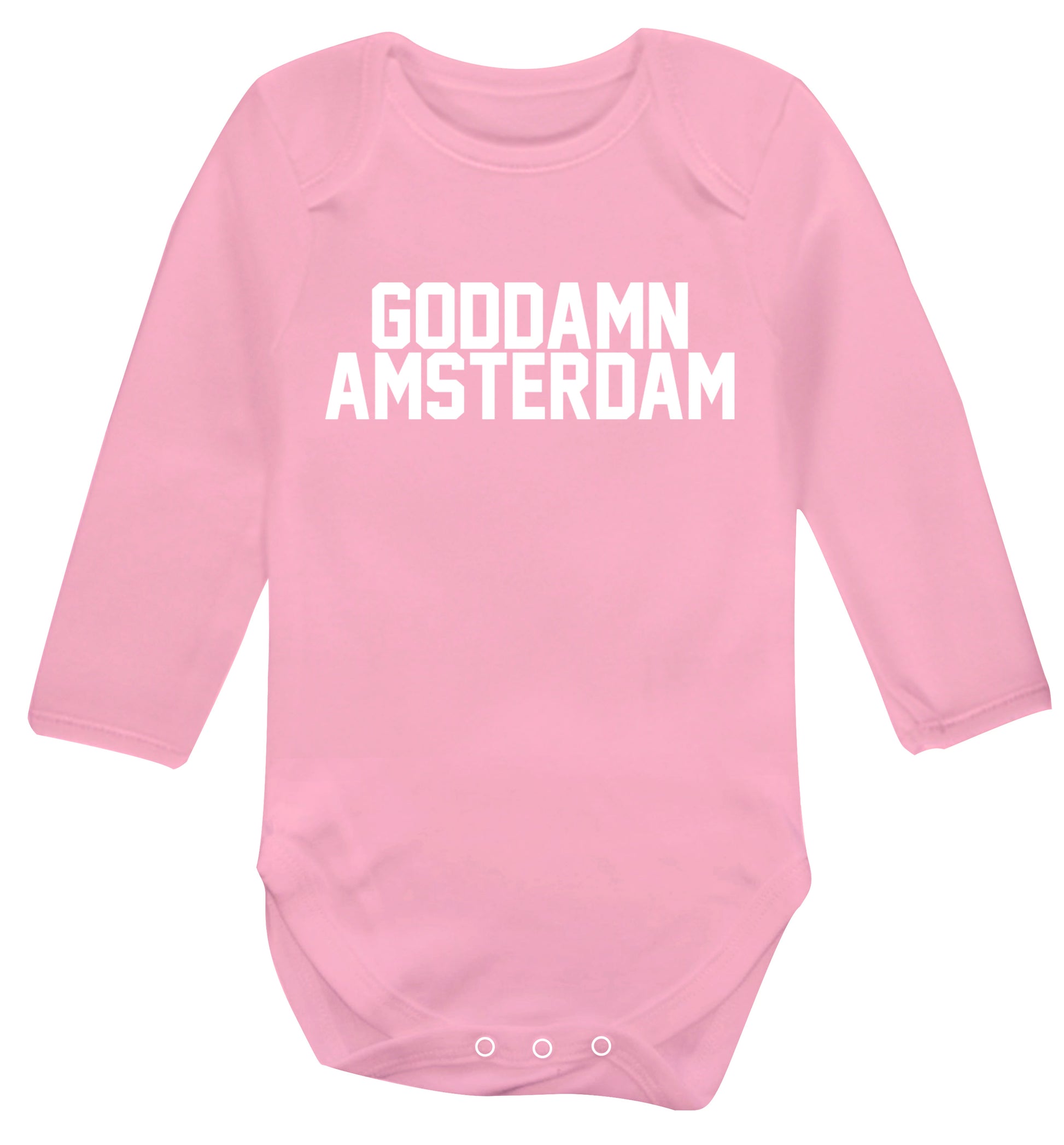 Goddamn Amsterdam Baby Vest long sleeved pale pink 6-12 months