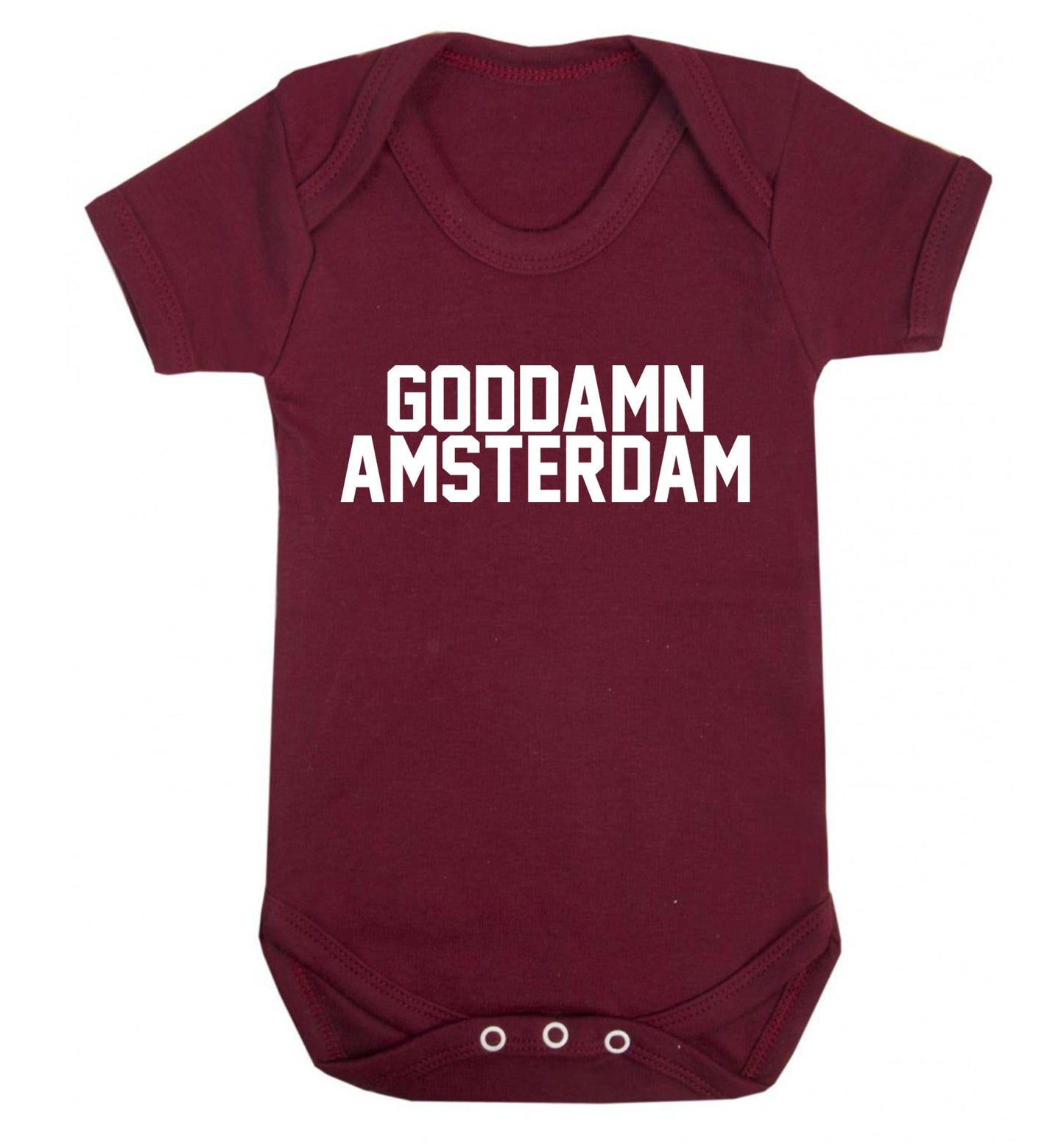 Goddamn Amsterdam Baby Vest maroon 18-24 months