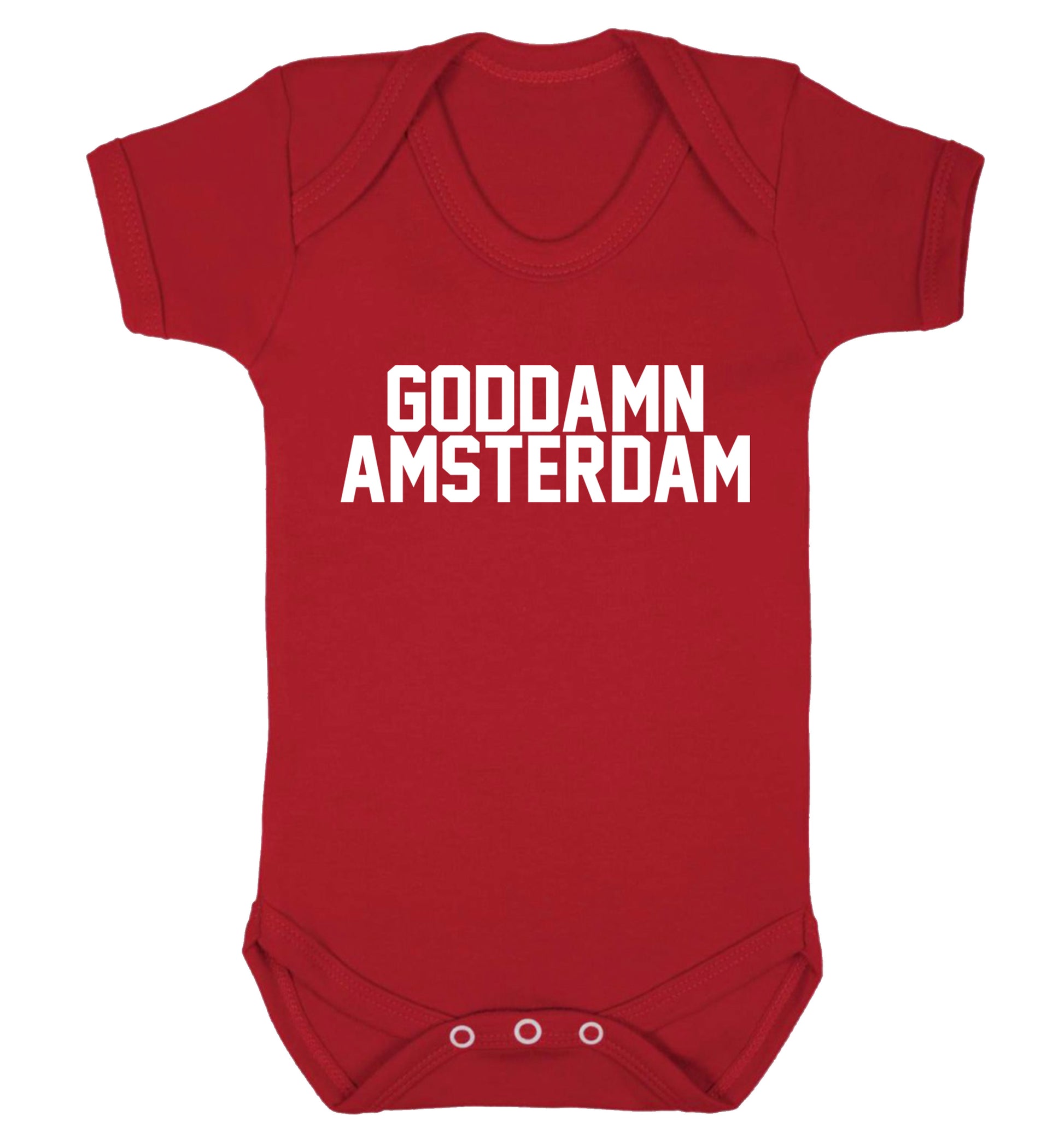 Goddamn Amsterdam Baby Vest red 18-24 months