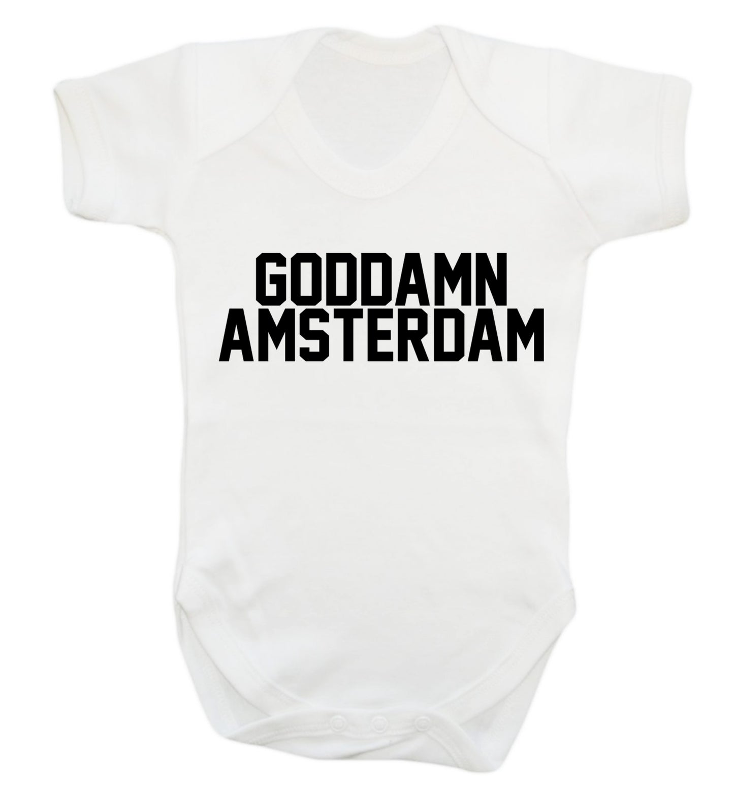 Goddamn Amsterdam Baby Vest white 18-24 months