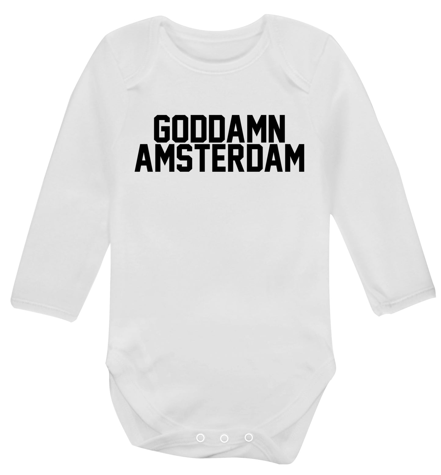 Goddamn Amsterdam Baby Vest long sleeved white 6-12 months