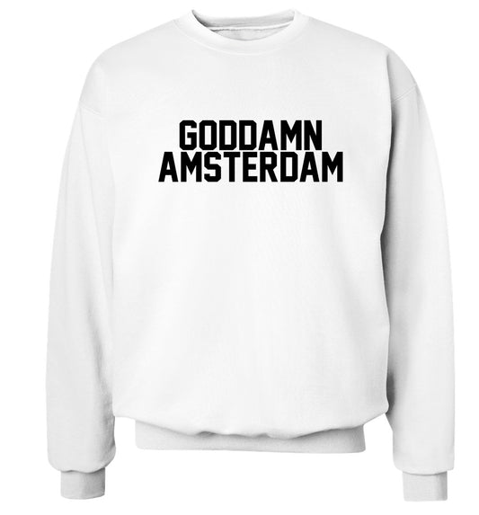 Goddamn Amsterdam Adult's unisex white Sweater 2XL