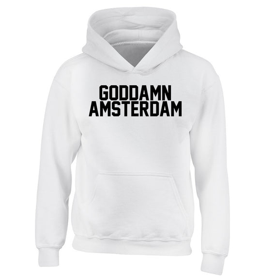 Goddamn Amsterdam children's white hoodie 12-13 Years