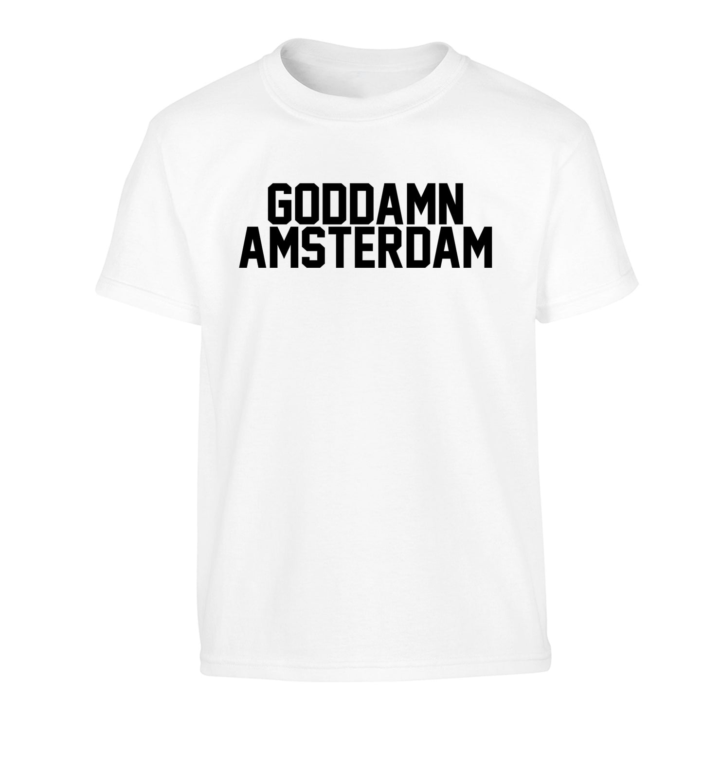 Goddamn Amsterdam Children's white Tshirt 12-13 Years
