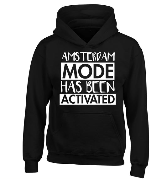 Amsterdam mode has been activated children's black hoodie 12-13 Years