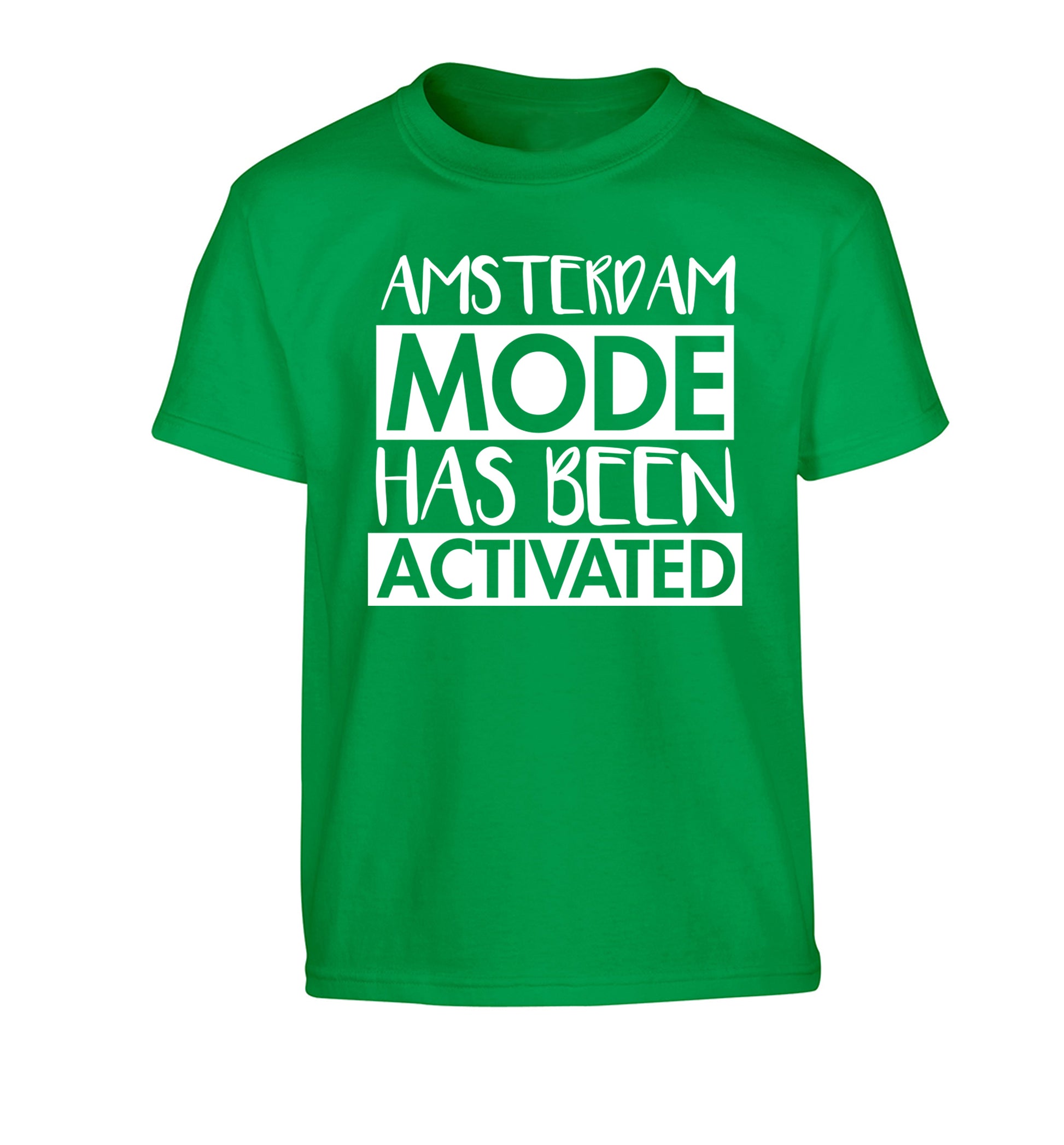 Amsterdam mode has been activated Children's green Tshirt 12-13 Years