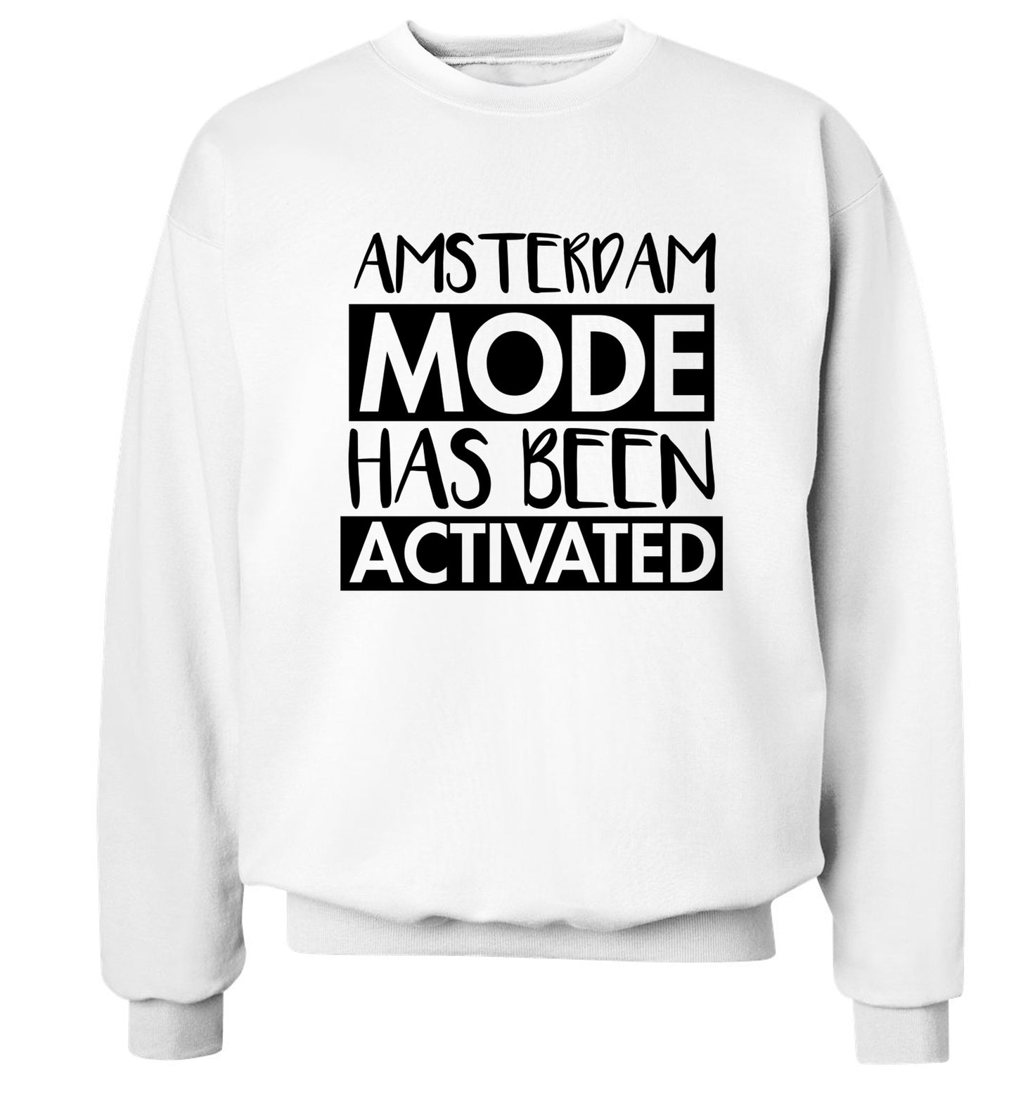 Amsterdam mode has been activated Adult's unisex white Sweater 2XL