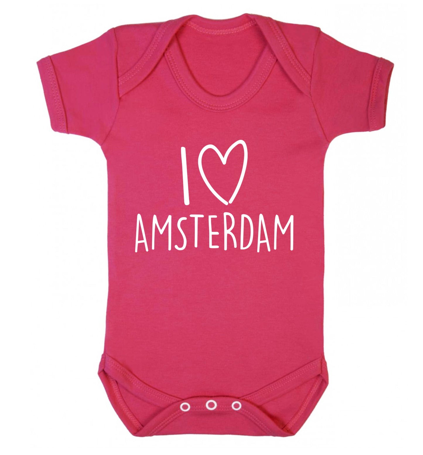 I love Amsterdam Baby Vest dark pink 18-24 months