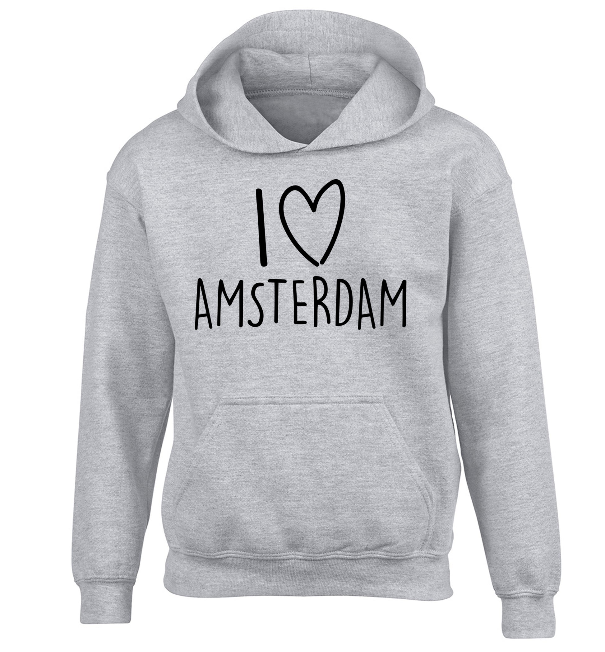 I love Amsterdam children's grey hoodie 12-13 Years