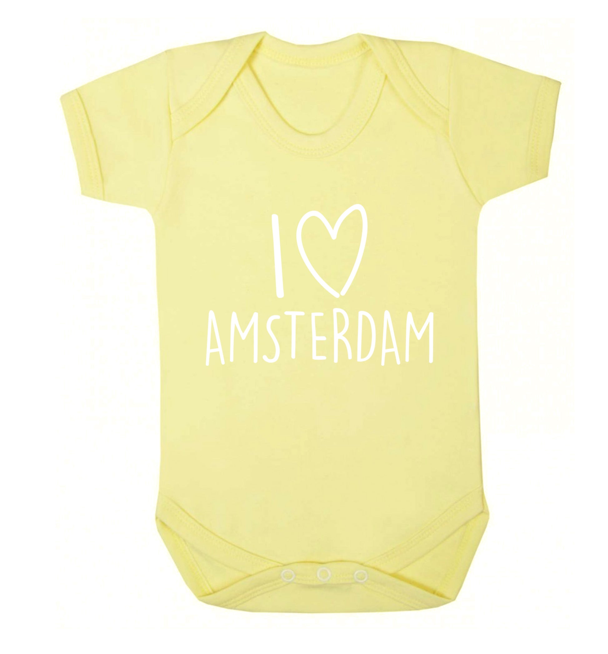 I love Amsterdam Baby Vest pale yellow 18-24 months