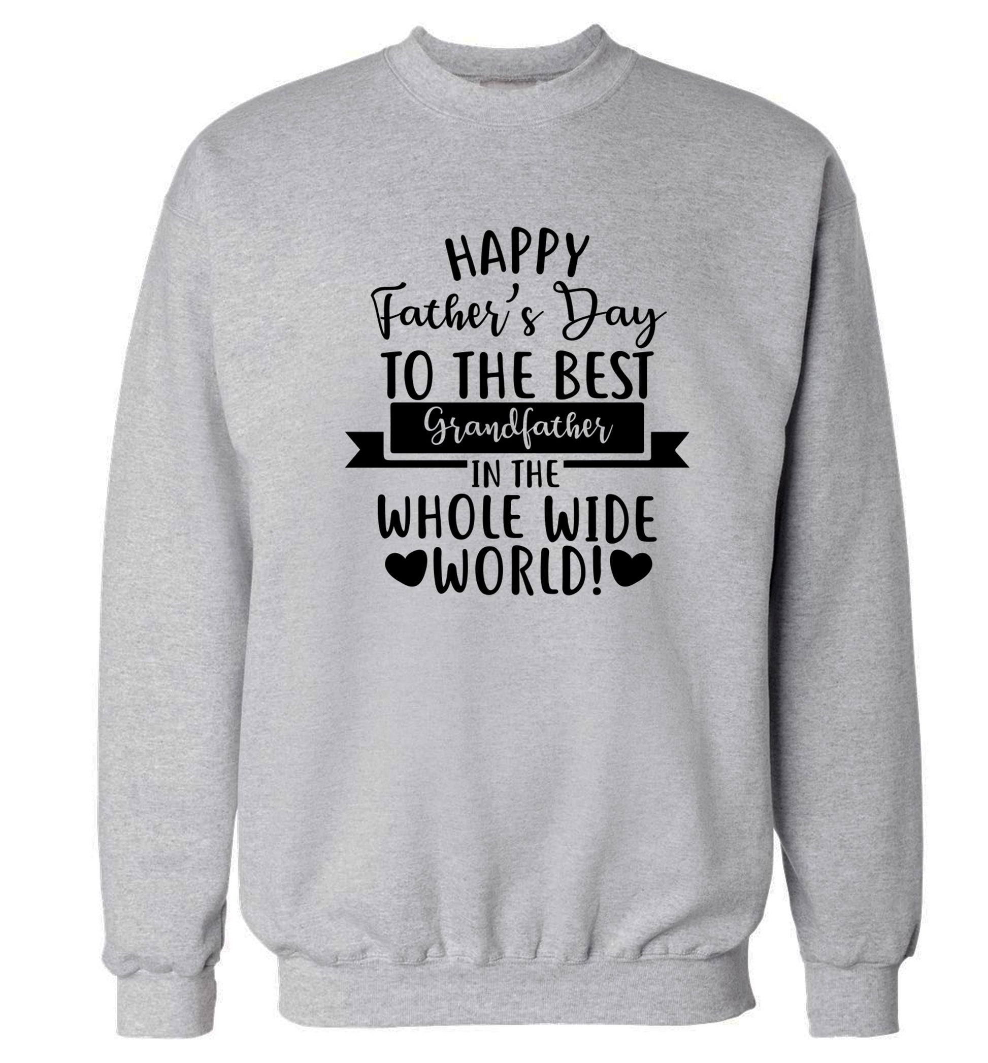 Happy Father's Day to the best grandfather in the world Adult's unisex grey Sweater 2XL