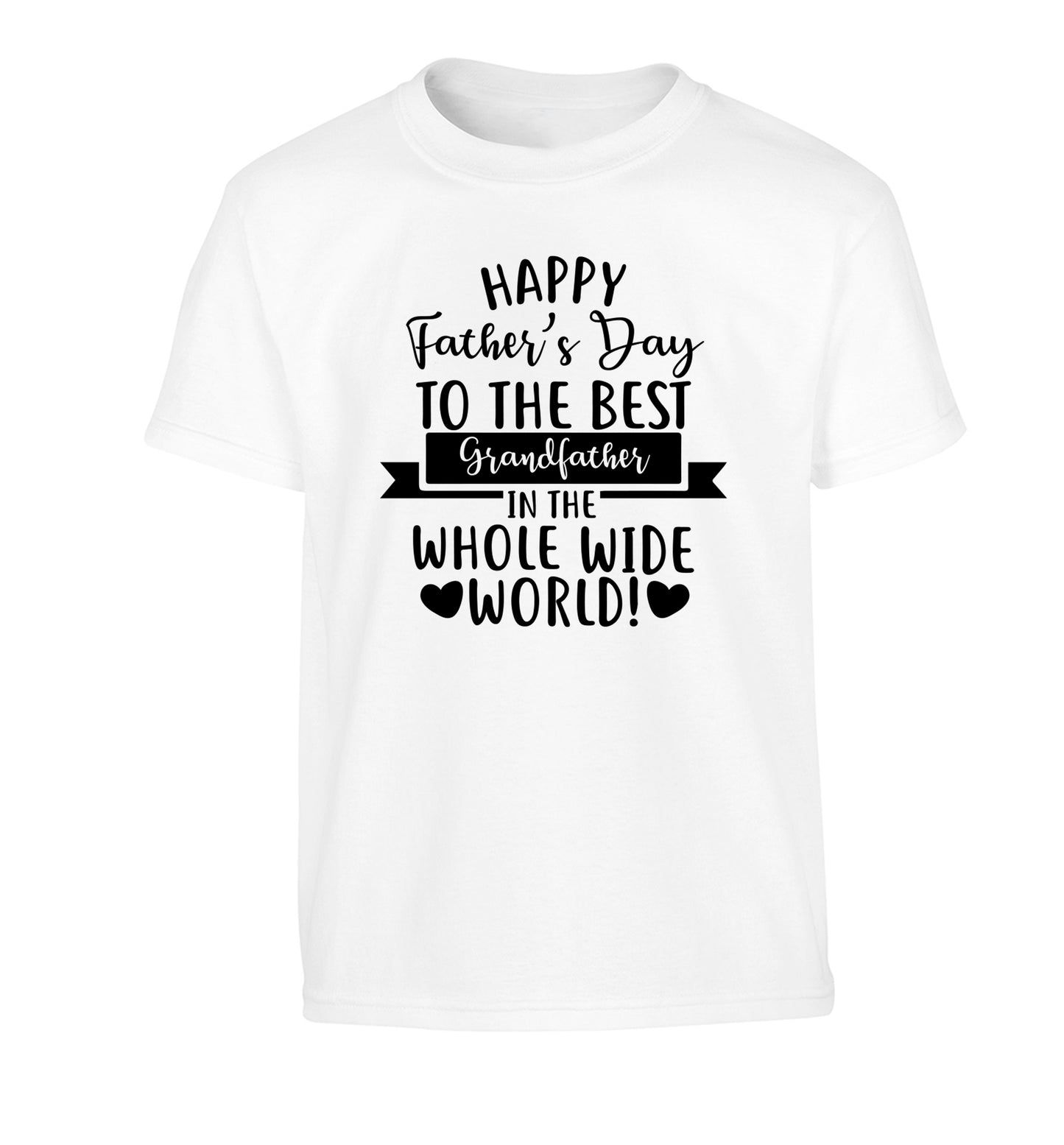 Happy Father's Day to the best grandfather in the world Children's white Tshirt 12-13 Years
