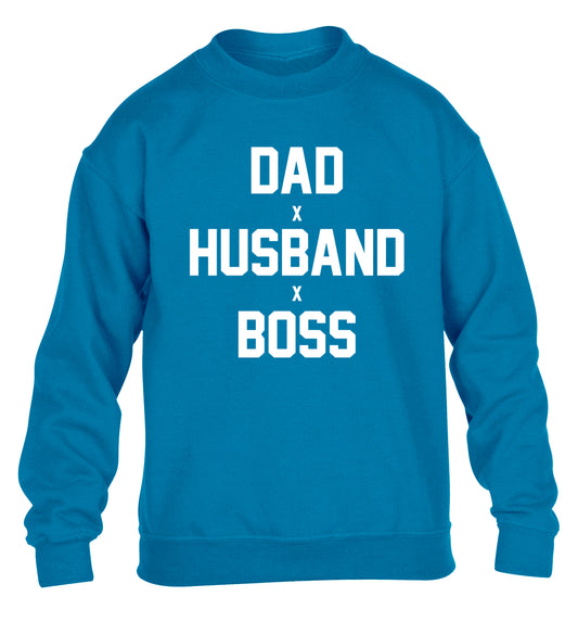 Dad husband boss children's blue sweater 12-13 Years
