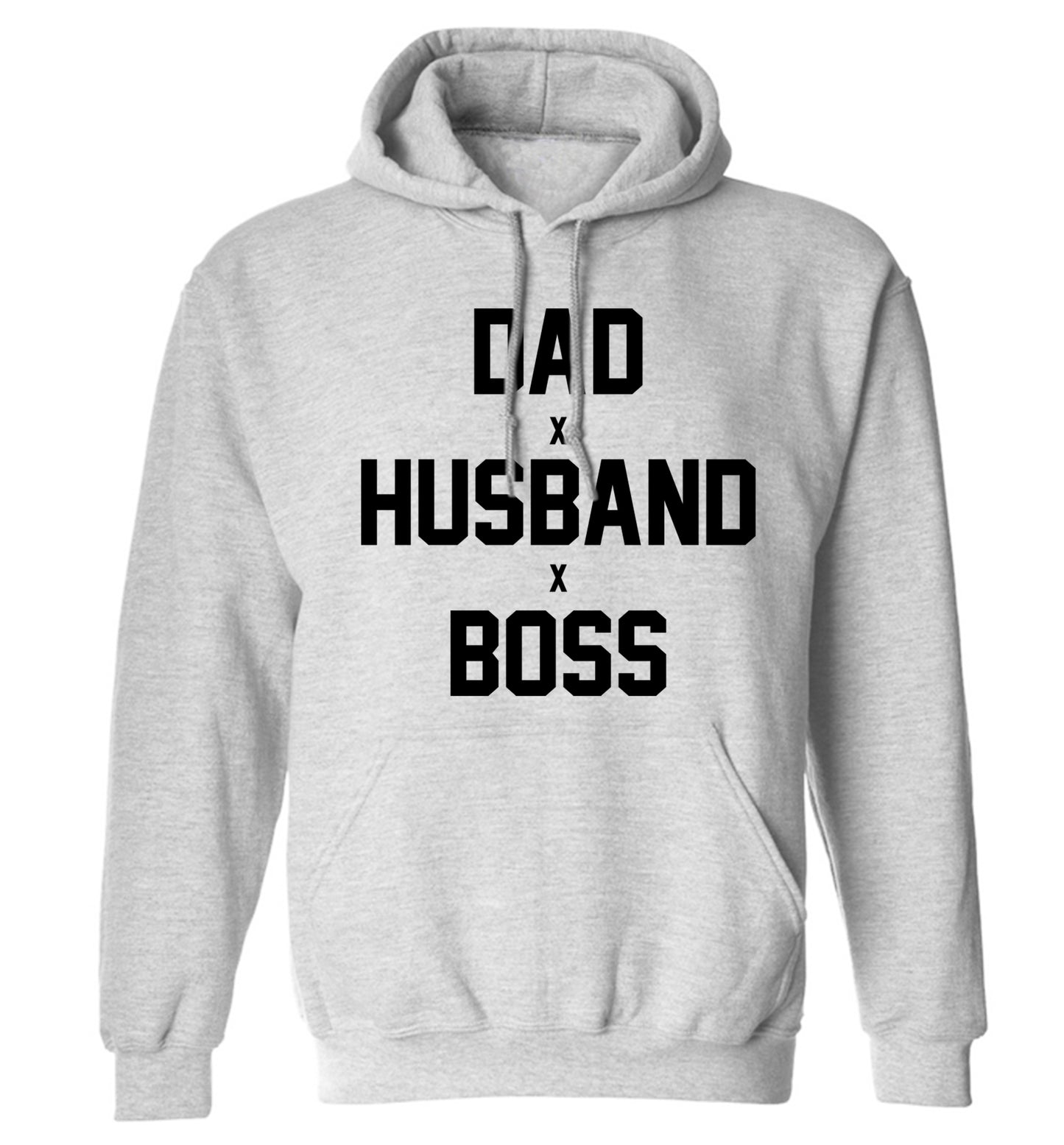 Dad husband boss adults unisex grey hoodie 2XL
