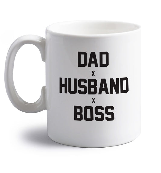 Dad husband boss right handed white ceramic mug 