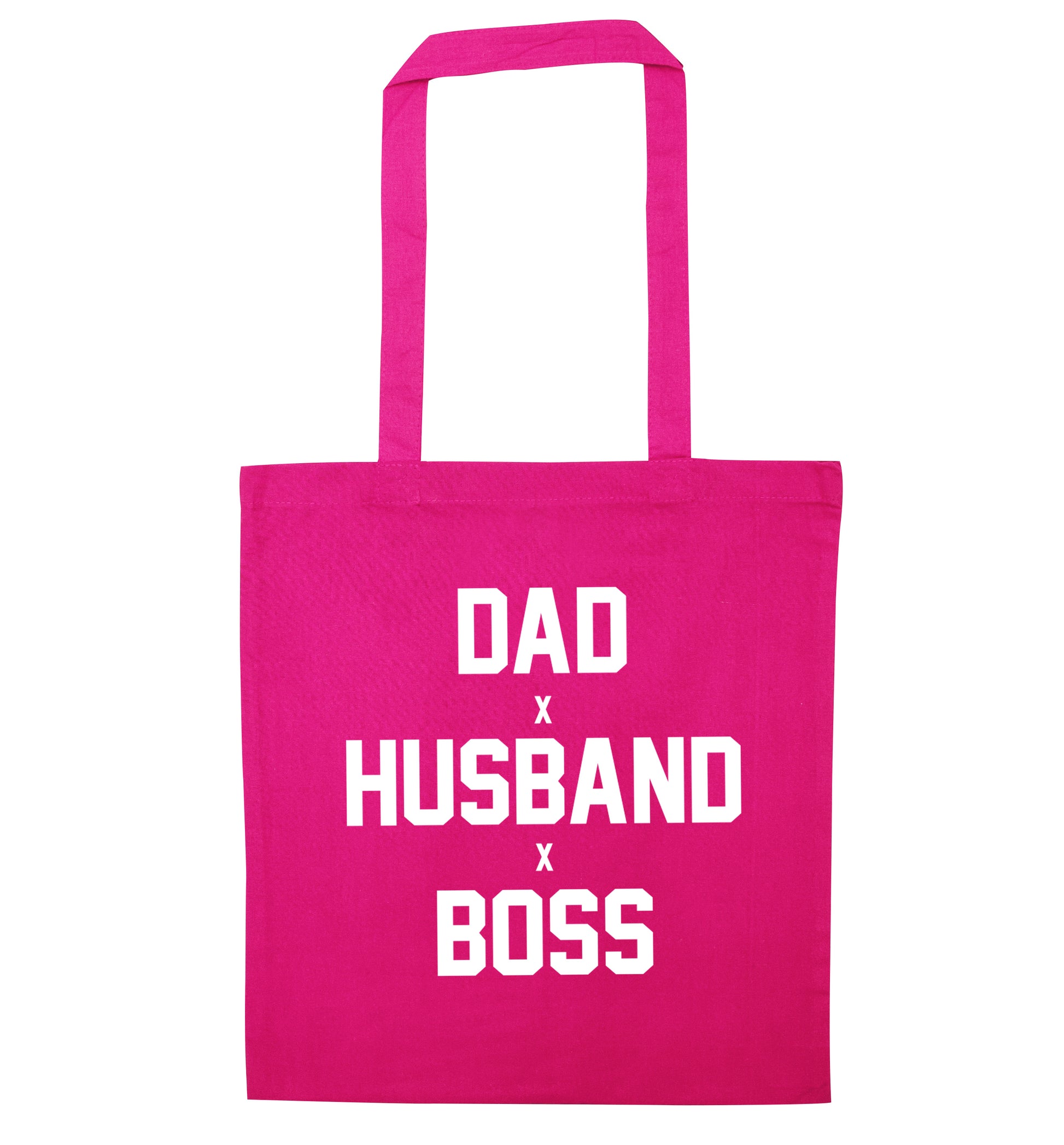 Dad husband boss pink tote bag