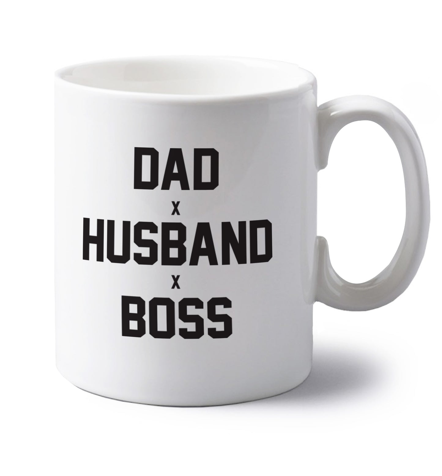 Dad husband boss left handed white ceramic mug 