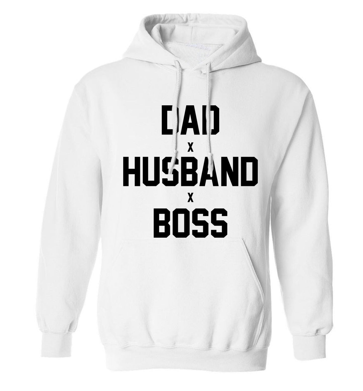 Dad husband boss adults unisex white hoodie 2XL