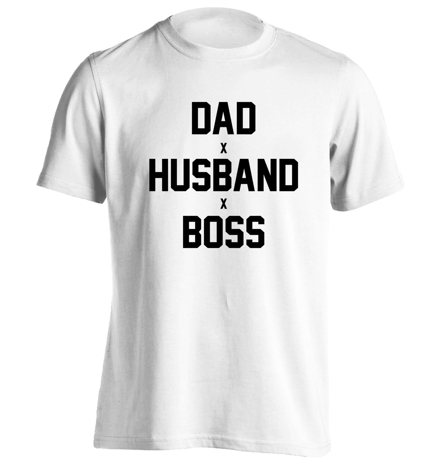 Dad husband boss adults unisex white Tshirt 2XL