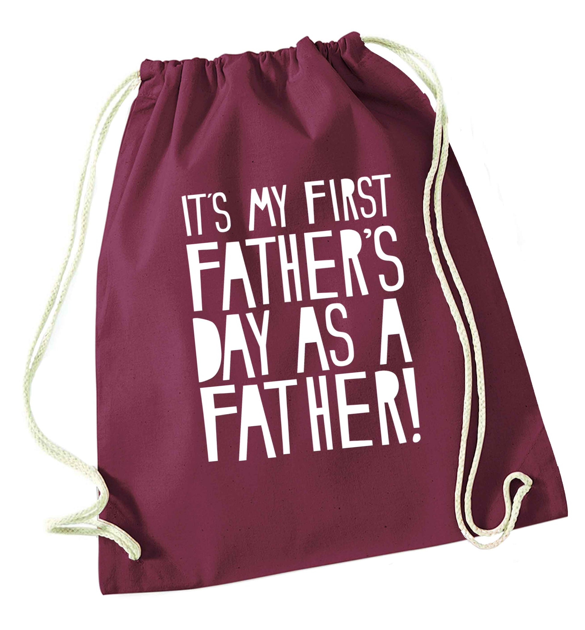 It's my first father's day as a father! maroon drawstring bag