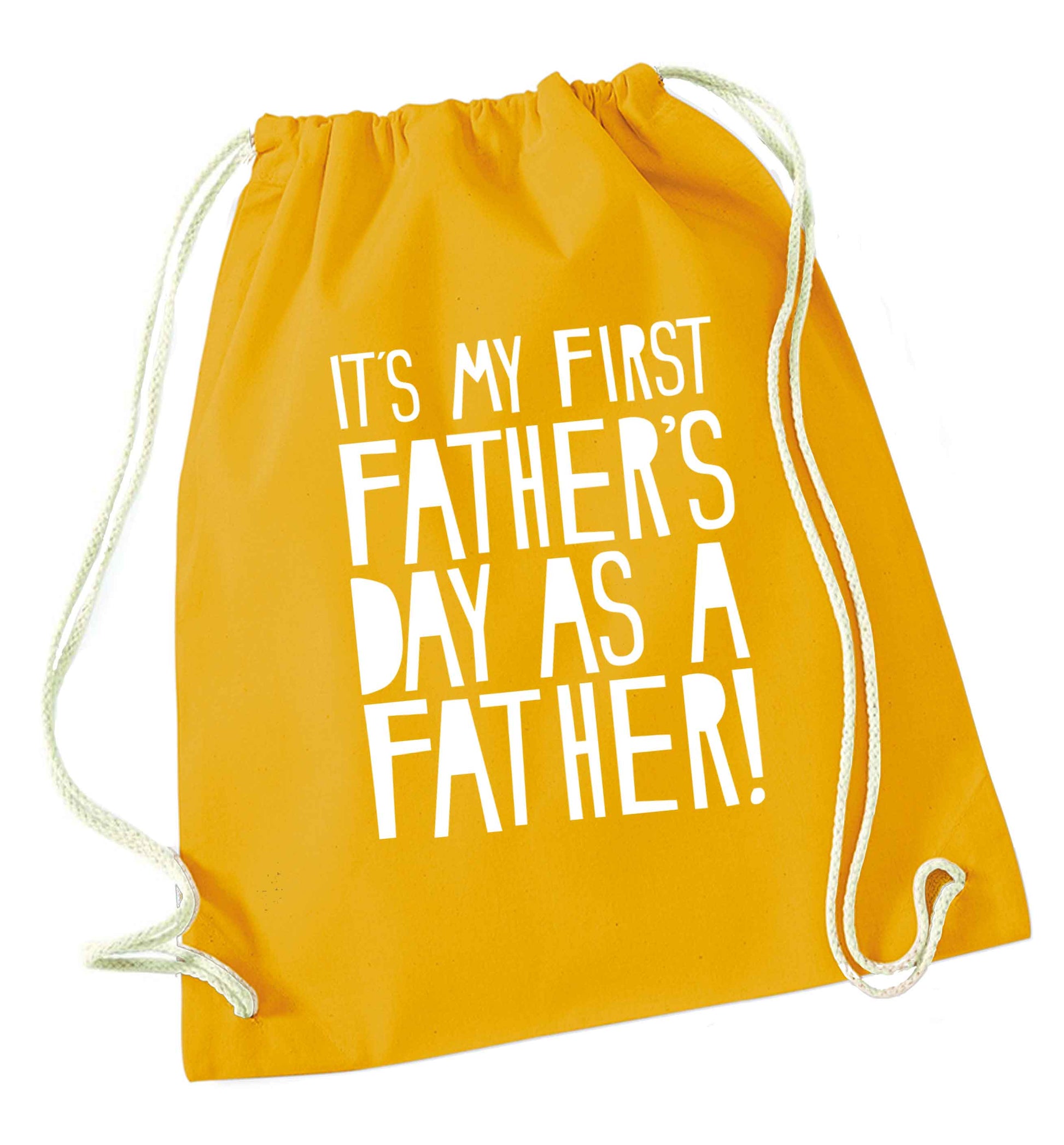 It's my first father's day as a father! mustard drawstring bag