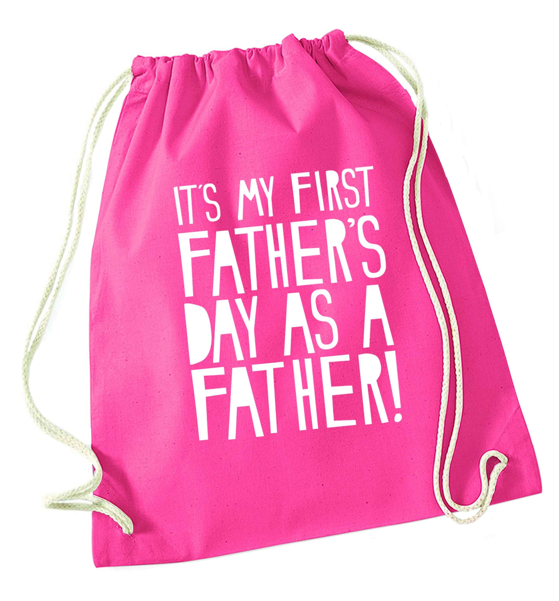 It's my first father's day as a father! pink drawstring bag