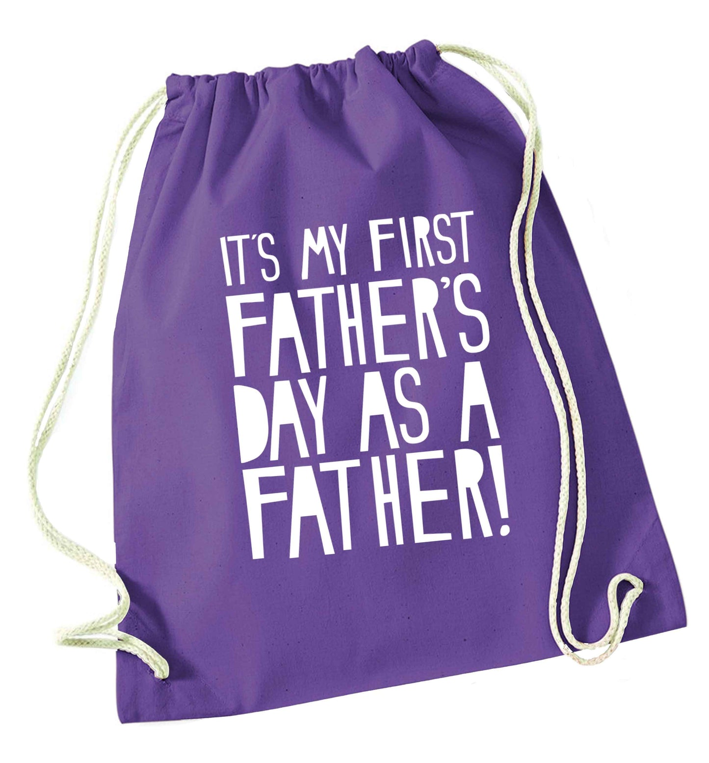 It's my first father's day as a father! purple drawstring bag