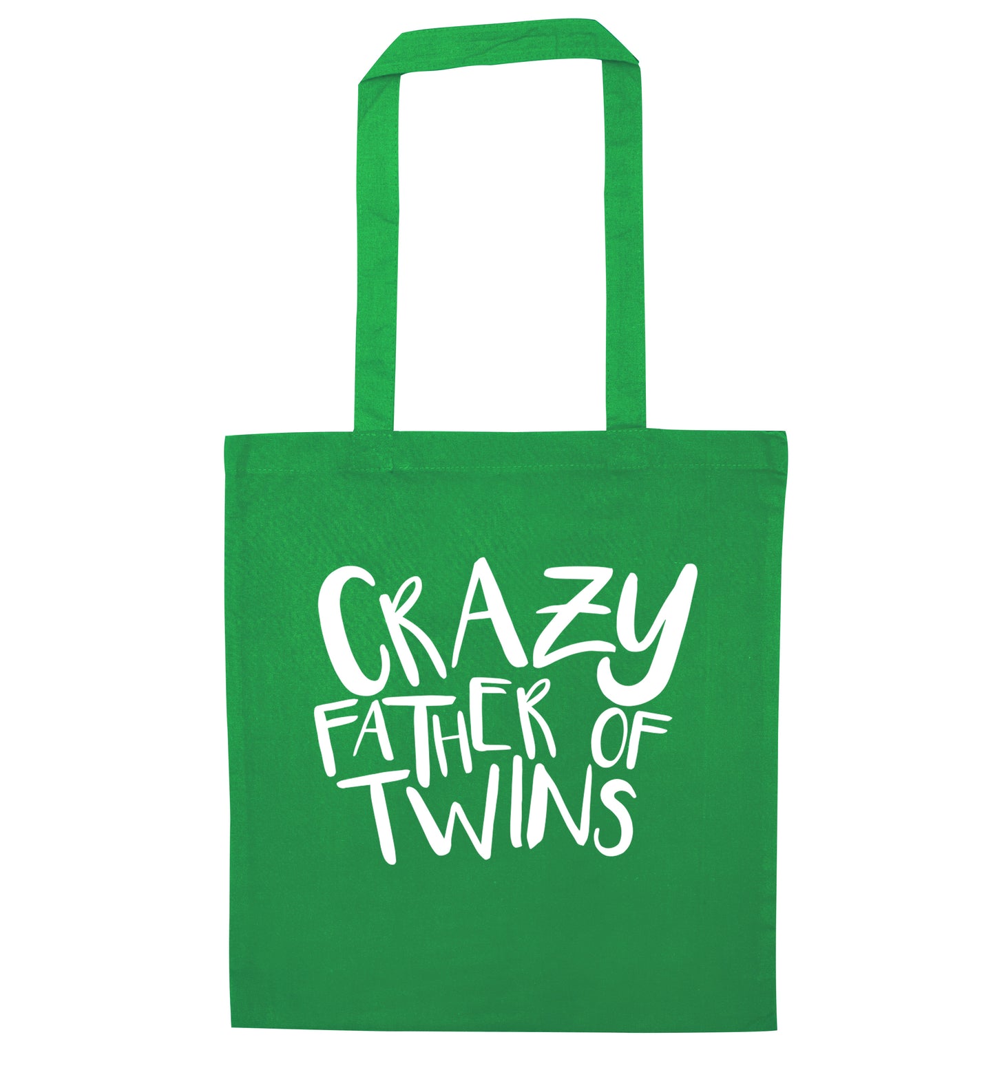Crazy father of twins green tote bag