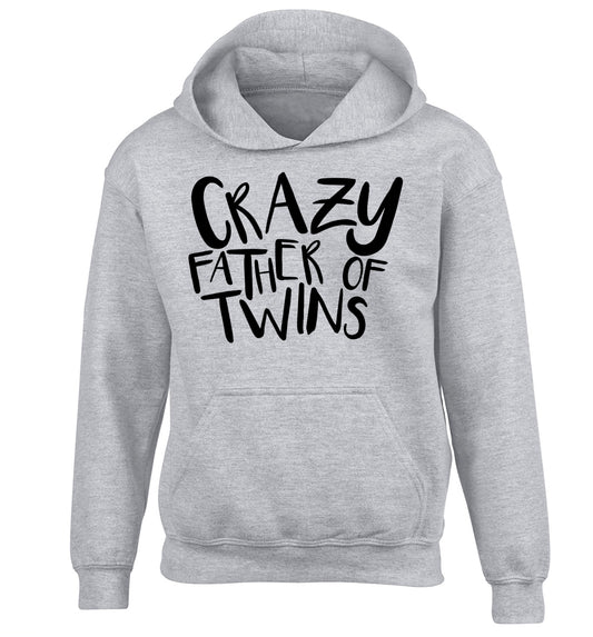 Crazy father of twins children's grey hoodie 12-13 Years