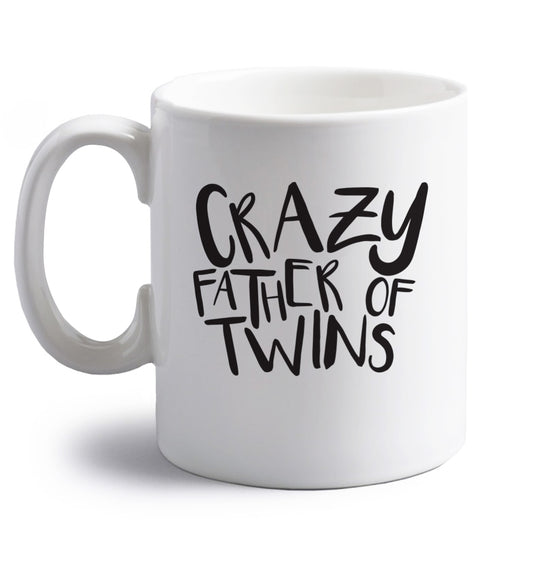 Crazy father of twins right handed white ceramic mug 
