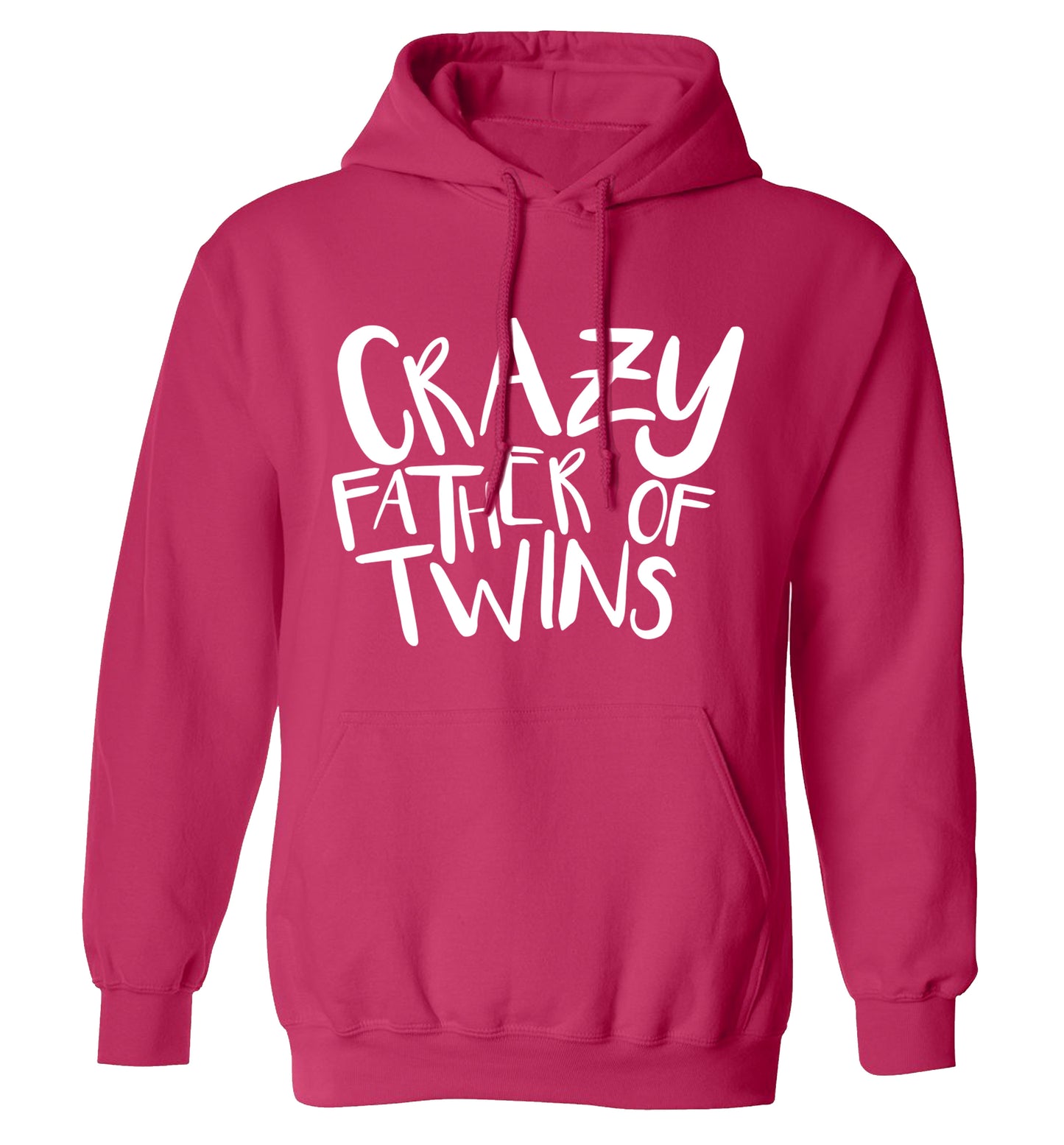 Crazy father of twins adults unisex pink hoodie 2XL