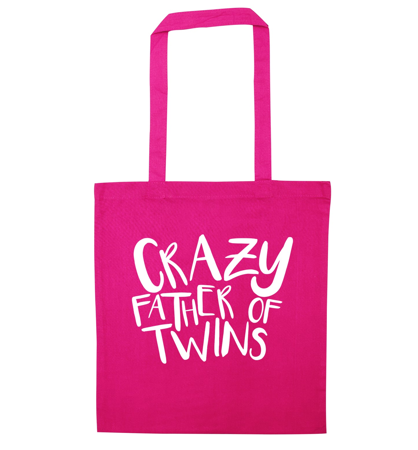 Crazy father of twins pink tote bag
