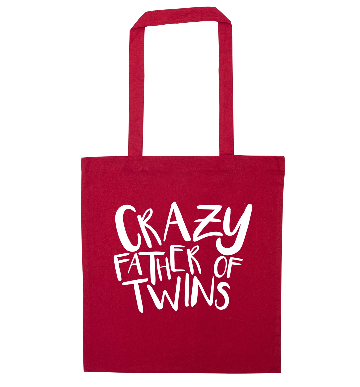 Crazy father of twins red tote bag