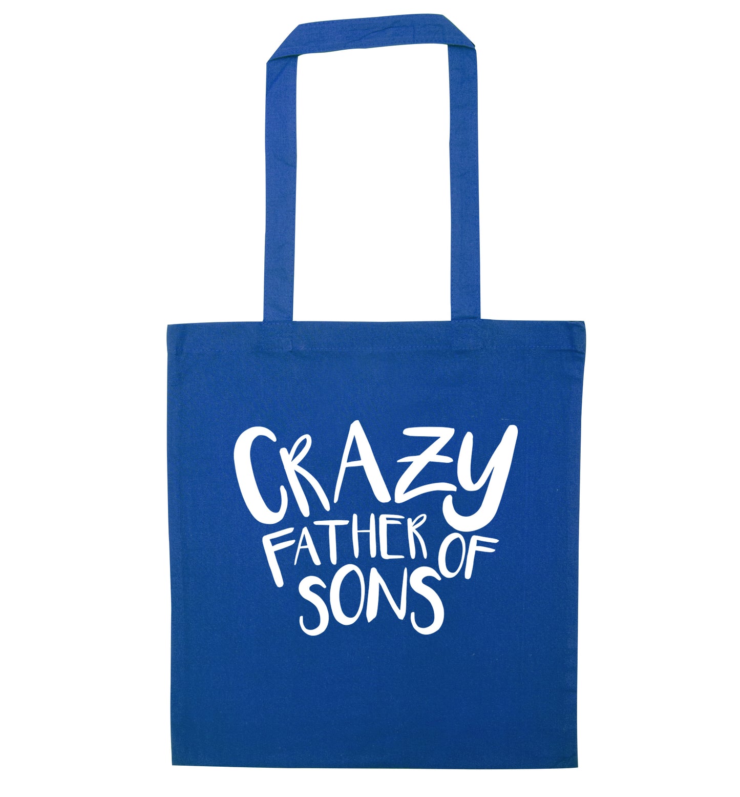Crazy father of sons blue tote bag