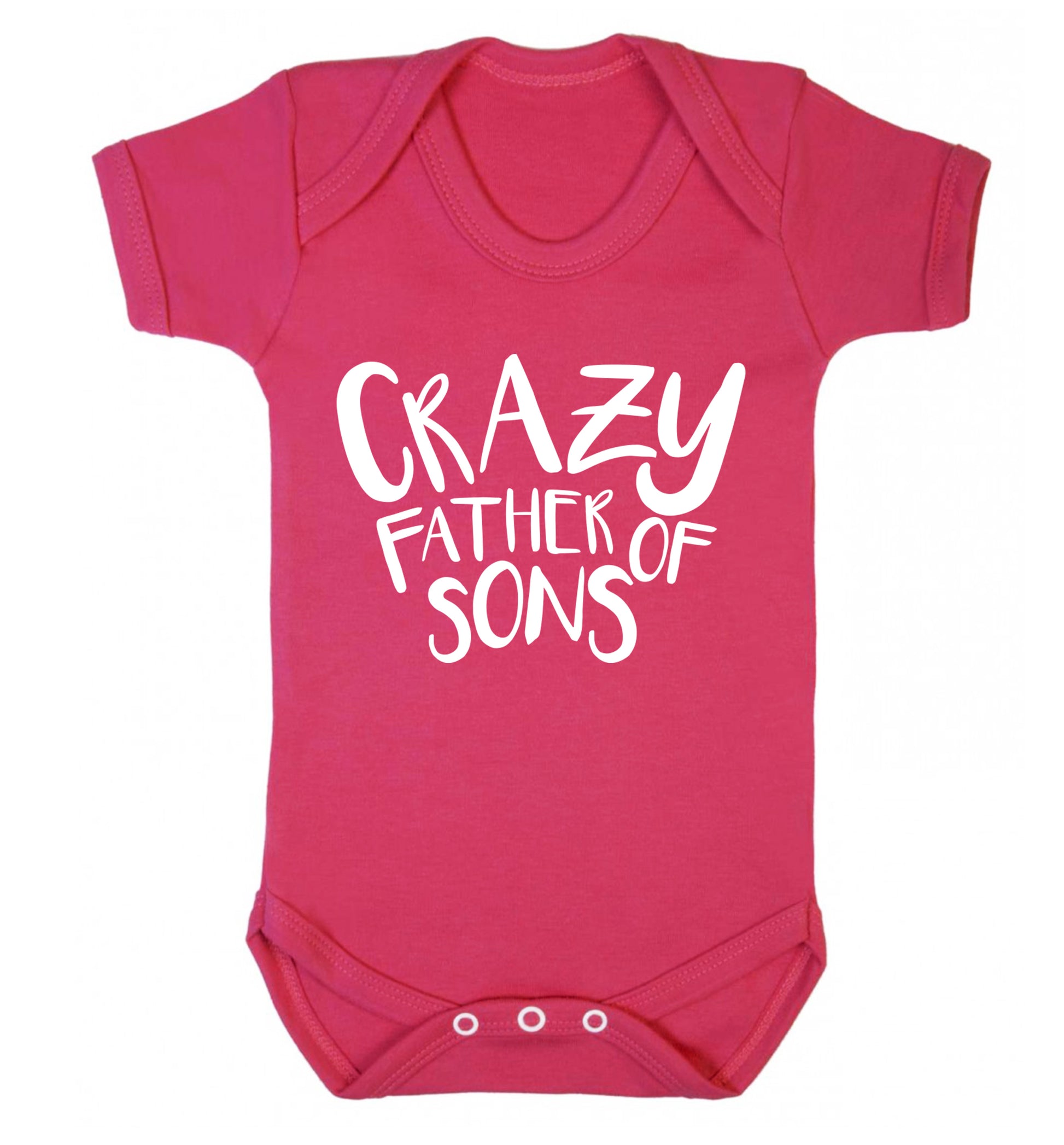 Crazy father of sons Baby Vest dark pink 18-24 months