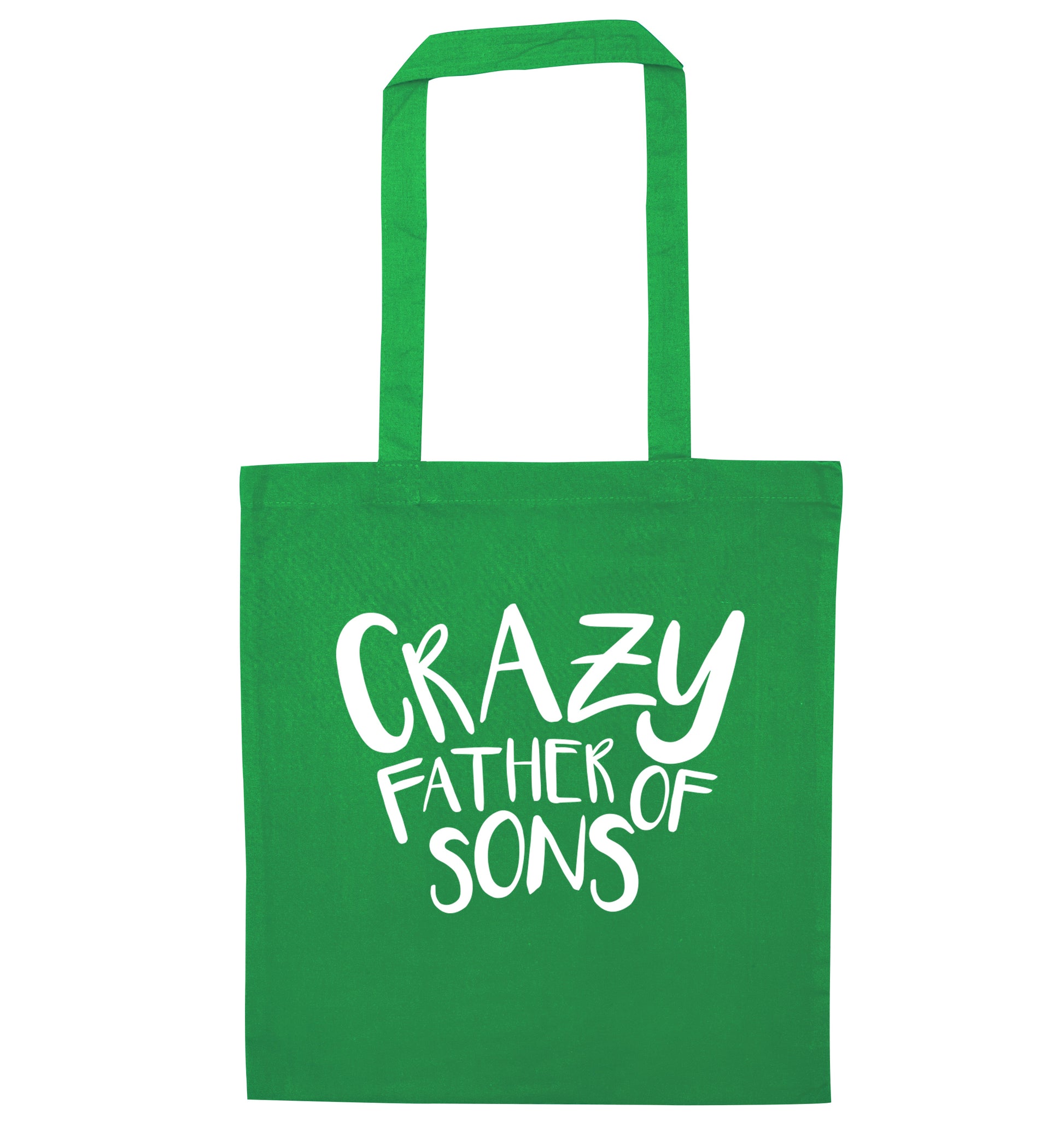 Crazy father of sons green tote bag