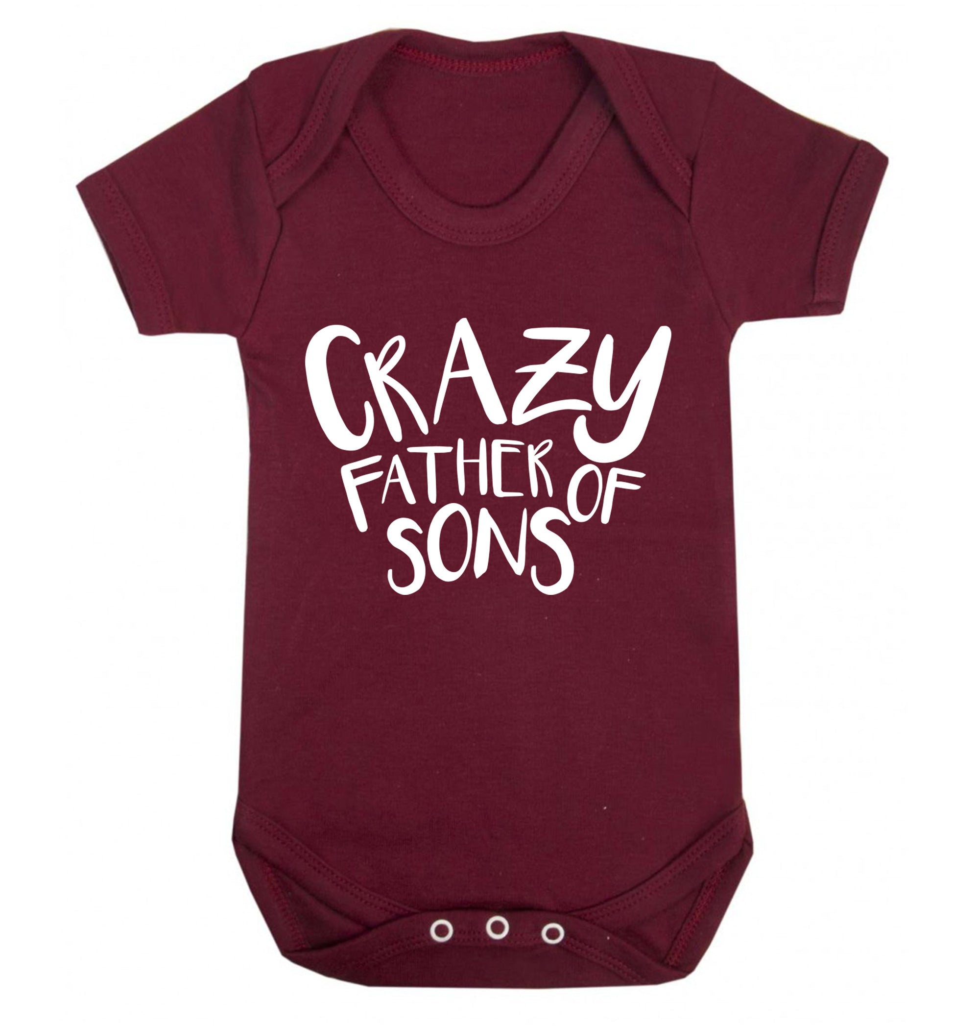 Crazy father of sons Baby Vest maroon 18-24 months