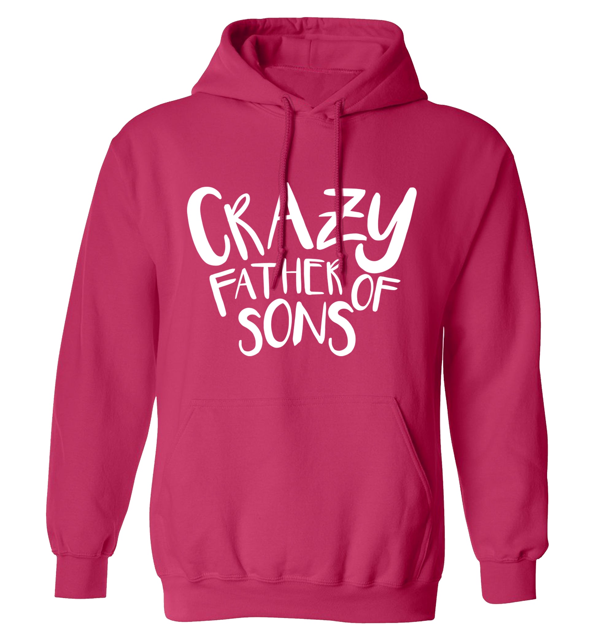 Crazy father of sons adults unisex pink hoodie 2XL
