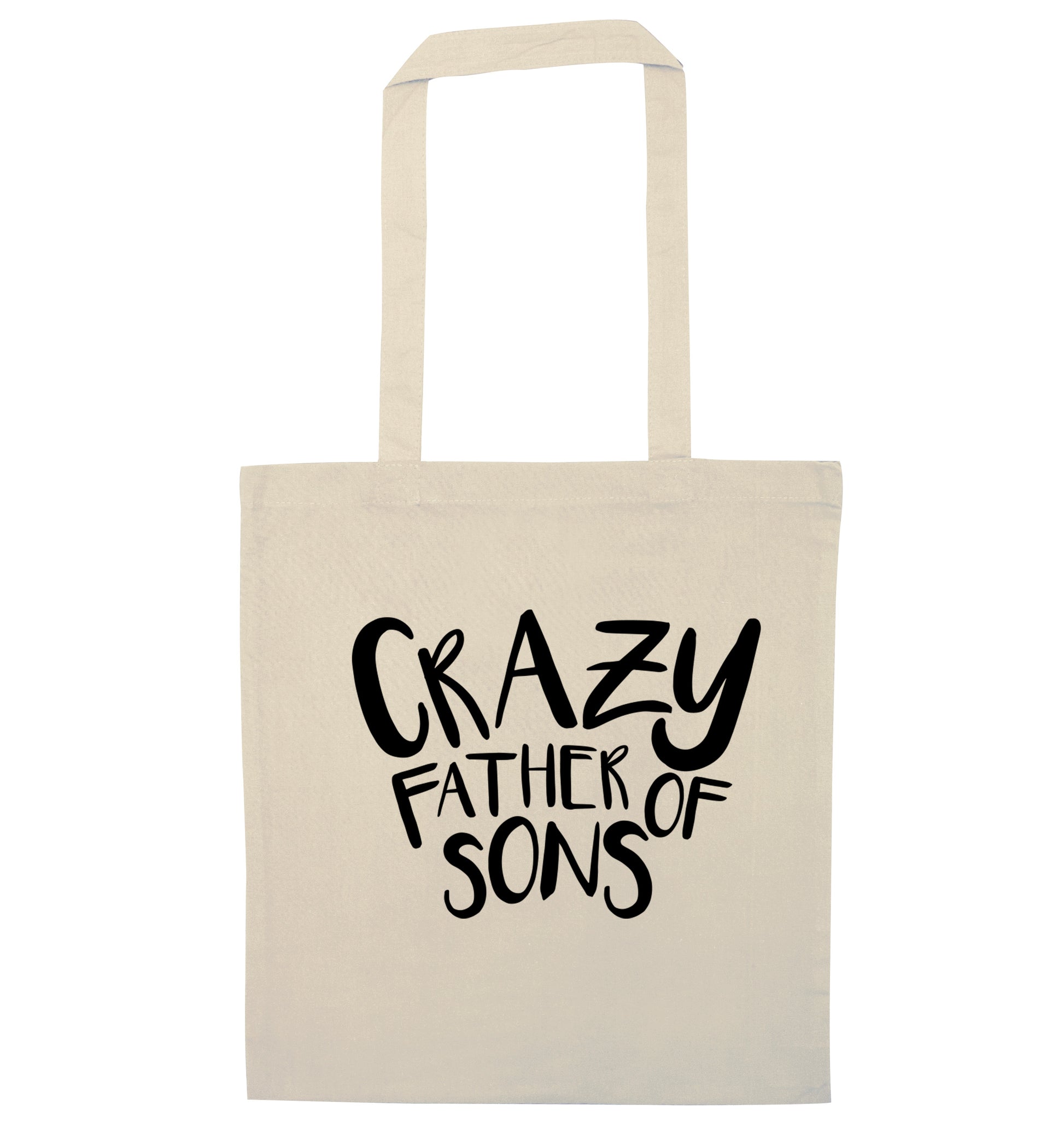 Crazy father of sons natural tote bag