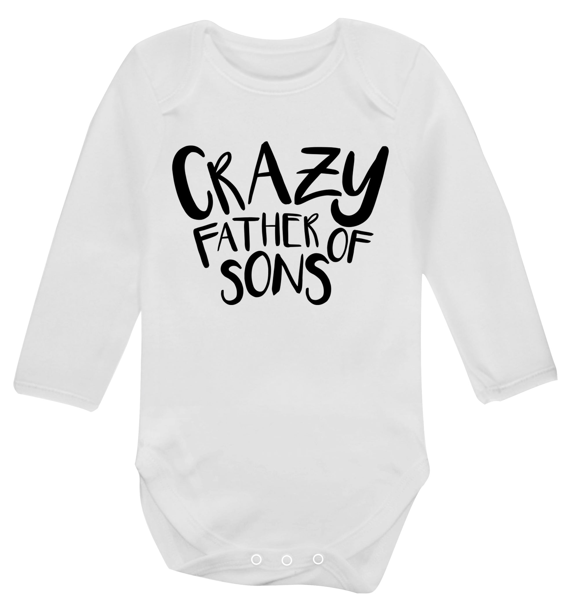Crazy father of sons Baby Vest long sleeved white 6-12 months