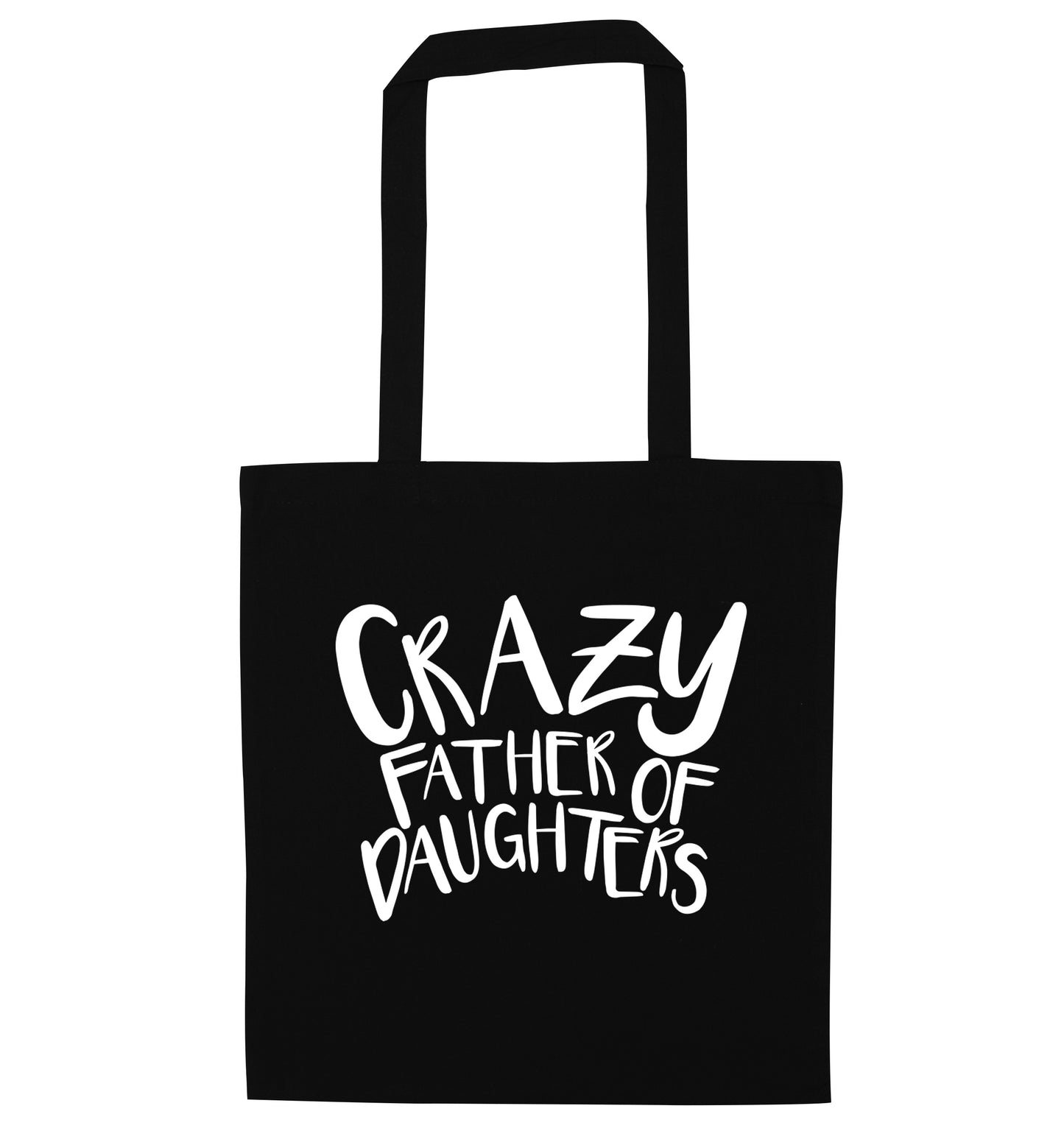Crazy father of daughters black tote bag