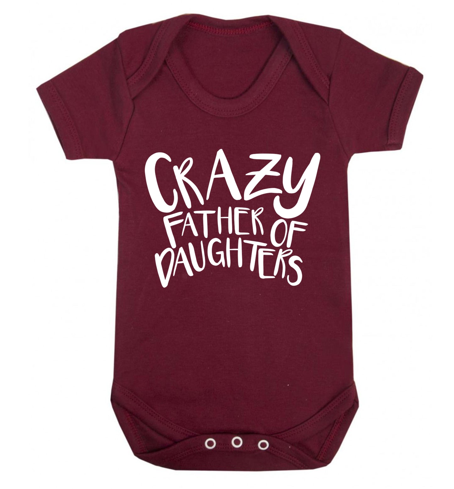 Crazy father of daughters Baby Vest maroon 18-24 months