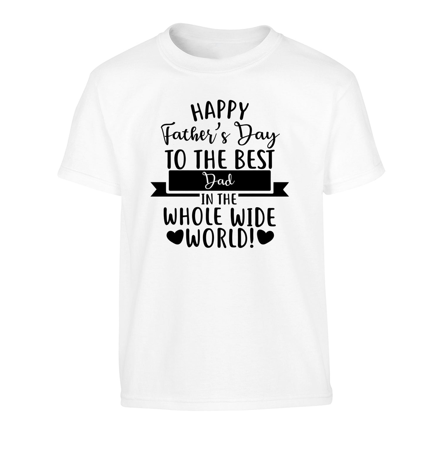 Happy Father's Day to the best father in the world! Children's white Tshirt 12-13 Years