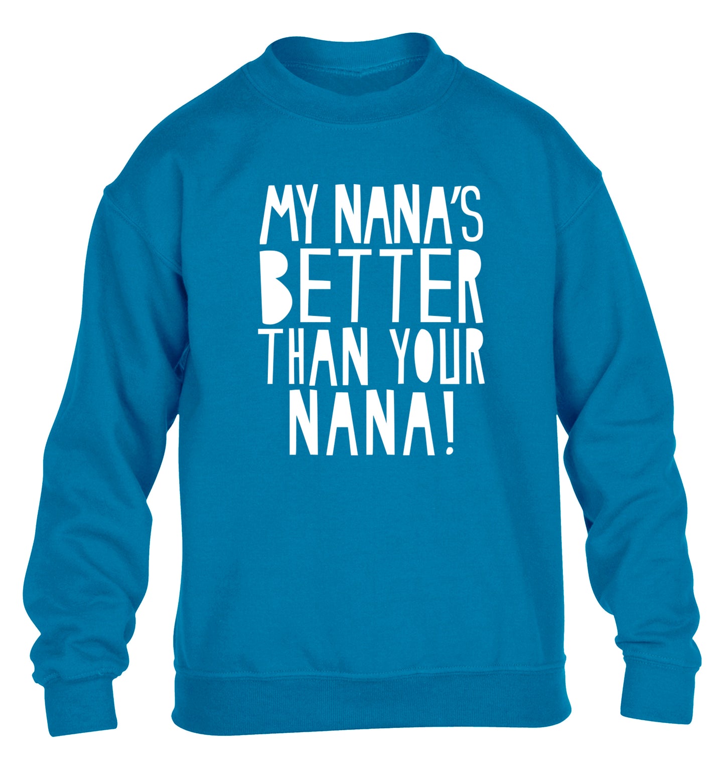 My nana's better than your nana children's blue sweater 12-13 Years