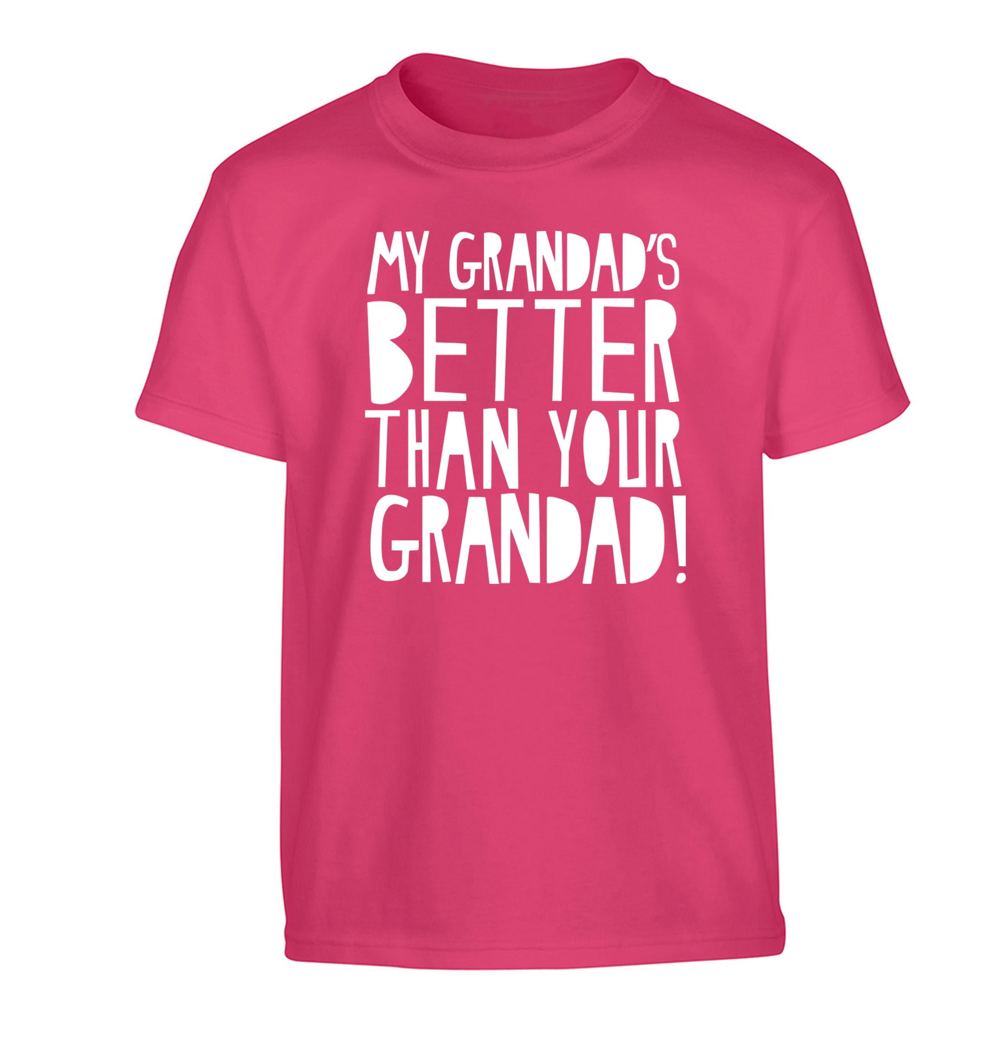 My Grandad's better than your grandad Children's pink Tshirt 12-13 Years