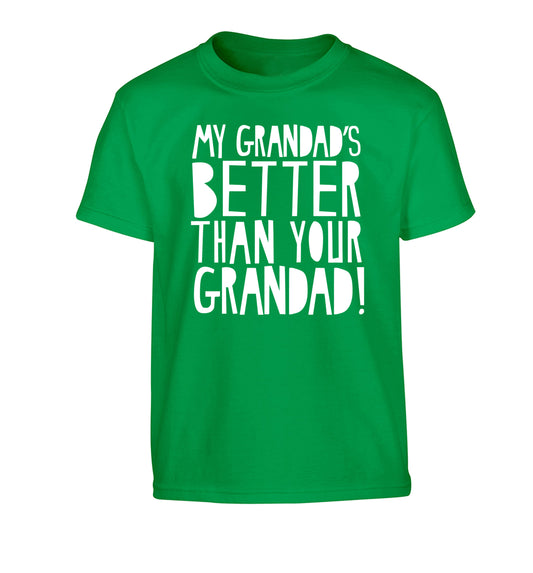 My Grandad's better than your grandad Children's green Tshirt 12-13 Years