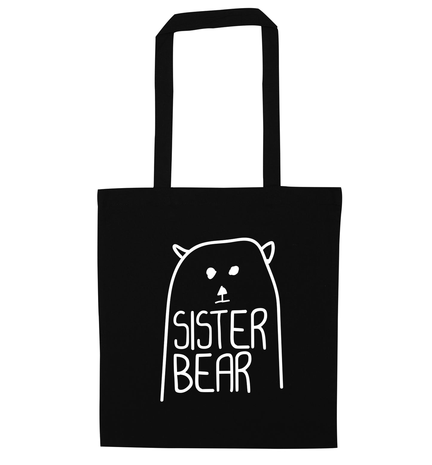 Sister bear black tote bag