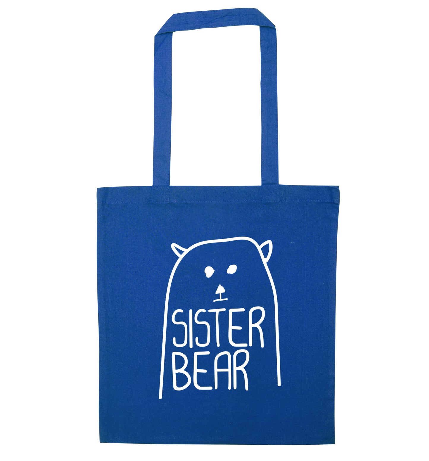 Sister bear blue tote bag