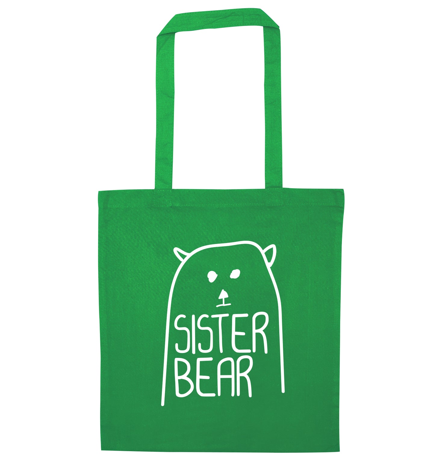 Sister bear green tote bag